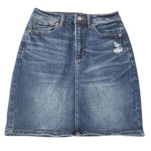 American Eagle Women's Denim Stretch Mom Skirt Distressed Women 2